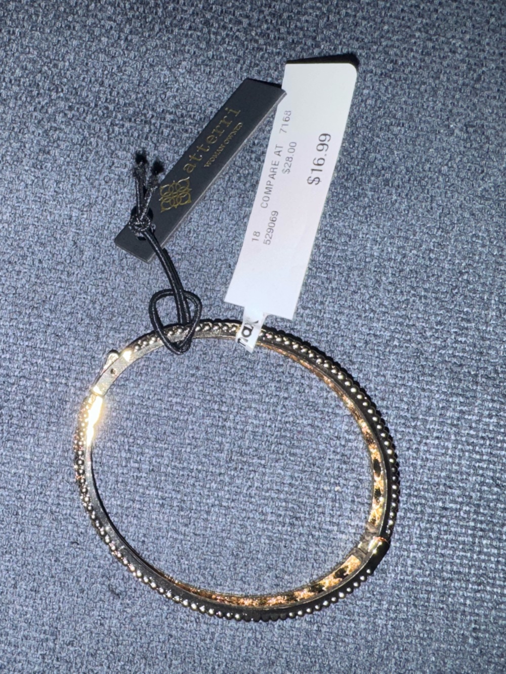 Gold-Tone Bracelet with Clear Crystal Floral Accents - Picture 4 of 4